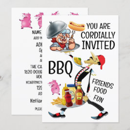 Barbecue / Schweinefleisch-Essen Einladung