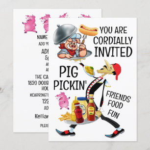 Barbecue / Schweinefleisch-Essen Einladung