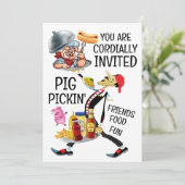 Barbecue/Schweinekitze Einladung (Stehend Vorderseite)