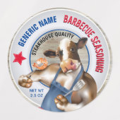 Barbecue Seasoning Kuh Grillen Shrimps Etiketten (Design 1)