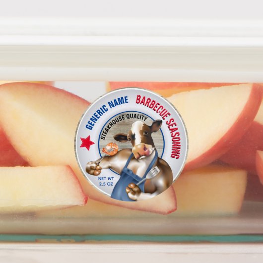 Barbecue Seasoning Kuh Grillen Shrimps Etiketten (Befestigt)