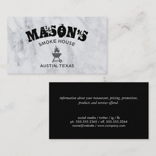 Barbecue Smoke House Visitenkarte (Vorne/Hinten)