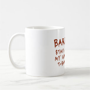 Barbecue Stain auf meinem weißen Kaffeetasse