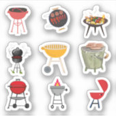 Barbecue Stickers Aufkleber (Vorderseite)