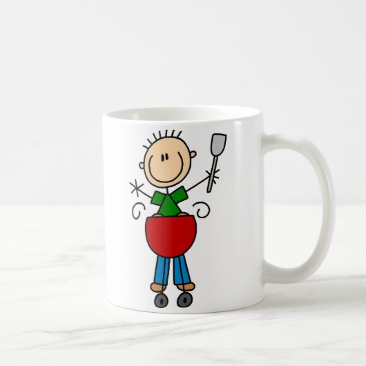 Barbecue-Strichmännchen-Tasse Kaffeetasse (Rechts)