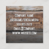 Barbecue-Tools | Rustic Wood Square Business Card Quadratische Visitenkarte (Rückseite)