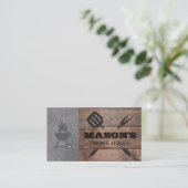 Barbecue Wood | Grill Master | Führungskraft Koch Visitenkarte (Stehend Vorderseite)