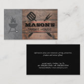 Barbecue Wood | Grill Master | Führungskraft Koch Visitenkarte (Vorne/Hinten)