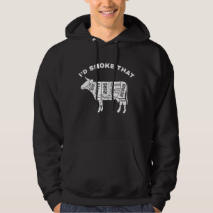 Barbecues, ich rauche die Kuh rauchen Grillen Flei Hoodie