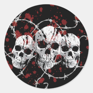 Barbed Skulls Stickers