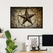 BARBED STAR TEXAS POSTER (Heimbüro)