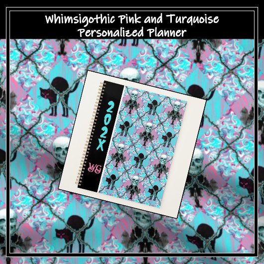 Barbed Wire Argyle Pink and Turquoise Whimsigothic Planer