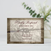 Barbed Wire Country Western Hochzeit RSVP Cards Karte (Stehend Vorderseite)