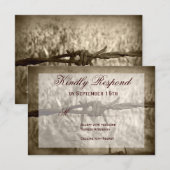 Barbed Wire Country Western Hochzeit RSVP Cards Karte (Vorne/Hinten)