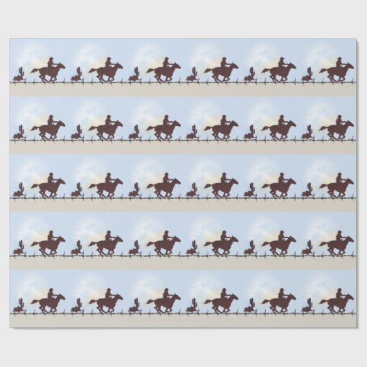 Barbed Wire Cowboy Gift Wrap Geschenkpapier (Flach)