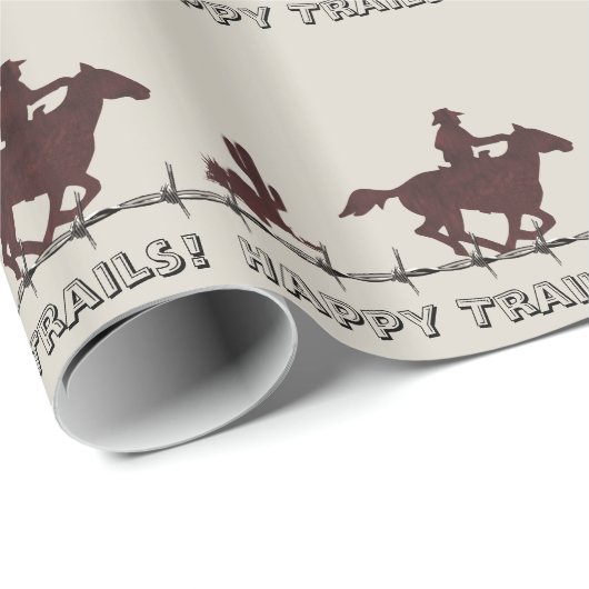 Barbed Wire Cowboy Gift Wrap Geschenkpapier (Rolleneckpunkt)