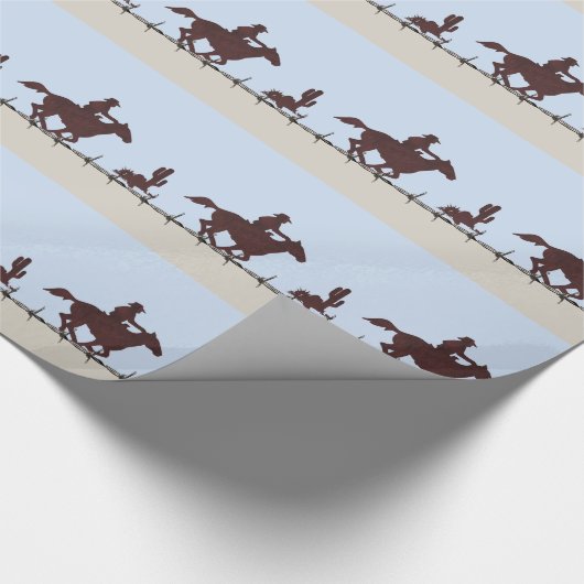 Barbed Wire Cowboy Gift Wrap Geschenkpapier (Ecke)
