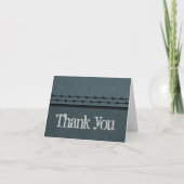Barbed Wire Fence Biker Thank You Card, Blue Dankeskarte (Vorderseite)