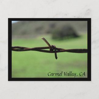 Barbed Wire Fence Carmel Valley, CA Postcard Postkarte