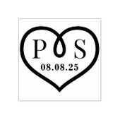 Barbed Wire Frame Heart Wedding Initial Monogram Gummistempel (Prägung)