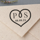 Barbed Wire Frame Heart Wedding Initial Monogram Gummistempel