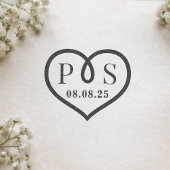 Barbed Wire Frame Heart Wedding Initial Monogram Permastempel