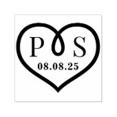 Barbed Wire Frame Heart Wedding Initial Monogram Permastempel (Design)