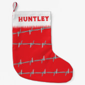 Barbed Wire Grunge Goth Punk Personalisiert Kleiner Weihnachtsstrumpf (Vorderseite)