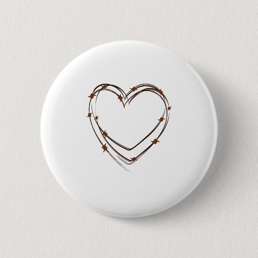 Barbed Wire Heart Button (Vorderseite)