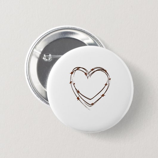 Barbed Wire Heart Button (Vorne & Hinten)