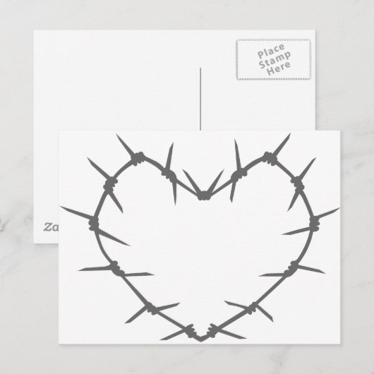 Barbed Wire Heart Postkarte (Vorne/Hinten)