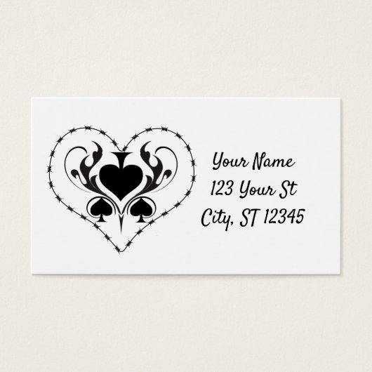 Barbed Wire Herz Schwarze Spades Thunder_Cove (Vorderseite)