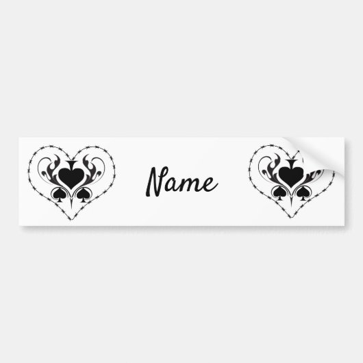 Barbed Wire Herz Schwarze Spades Thunder_Cove Autoaufkleber (Vorne)