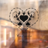 Barbed Wire Herz Schwarze Spades Thunder_Cove Fensteraufkleber (Blatt 2)