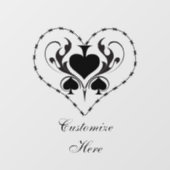 Barbed Wire Herz Schwarze Spades Thunder_Cove Fensteraufkleber (Blatt)