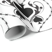Barbed Wire Herz Schwarze Spades Thunder_Cove Geschenkpapier (Rolleneckpunkt)