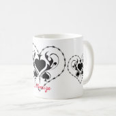 Barbed Wire Herz Schwarze Spades Thunder_Cove Kaffeetasse (VorderseiteRechts)