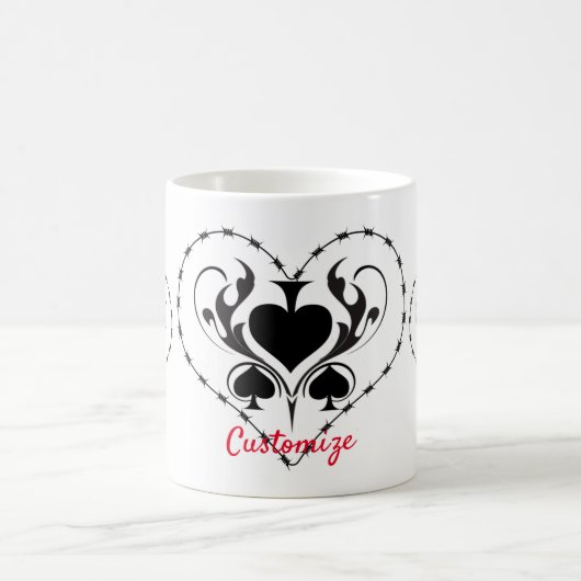 Barbed Wire Herz Schwarze Spades Thunder_Cove Kaffeetasse (Mittel)