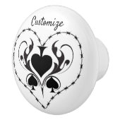 Barbed Wire Herz Schwarze Spades Thunder_Cove Keramikknauf (Rechts)