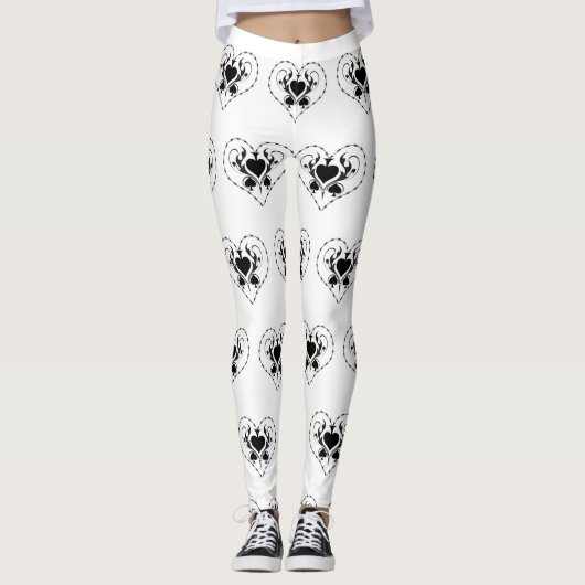 Barbed Wire Herz Schwarze Spades Thunder_Cove Leggings (Vorderseite)