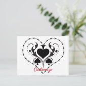 Barbed Wire Herz Schwarze Spades Thunder_Cove Postkarte (Stehend Vorderseite)