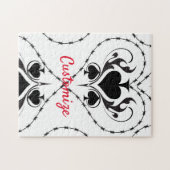 Barbed Wire Herz Schwarze Spades Thunder_Cove Puzzle (Horizontal)