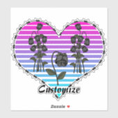 Barbed Wire Herz Wild Schwarze Rose Thunder_Cove Aufkleber (Blatt)