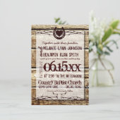 Barbed Wire Horseshoe Rustic Wedding Einladung (Stehend Vorderseite)