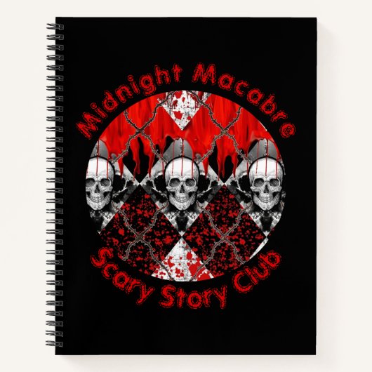 Barbed Wire Raute Blood Skull Horror Writer Notizblock (Vorderseite)