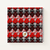 Barbed Wire Raute Blutspatter Rot Schwarz-weiß Notizblock (Rückseite)