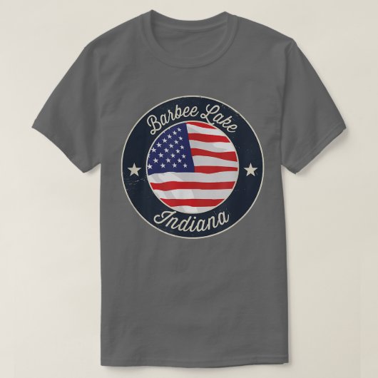 Barbee Lake - Patriotic Indiana Souvenir T - Shirt (Design vorne)