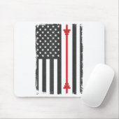 Barbell American Flag Gym Workout Tee Usa Motivati Mousepad (Mit Mouse)
