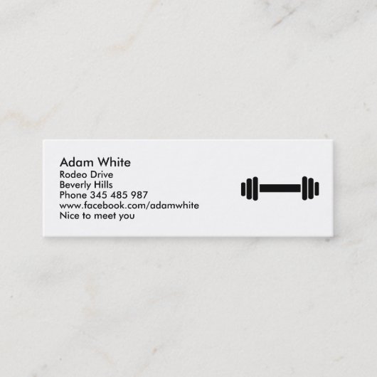 Barbell - Bodybuilding Mini Visitenkarte (Vorderseite)