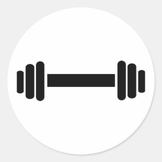 Barbell - Bodybuilding Runder Aufkleber